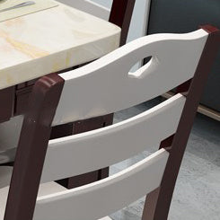 Modern Style Marble Dining Table Set Rectangular Dining Table with Solid Wood Base