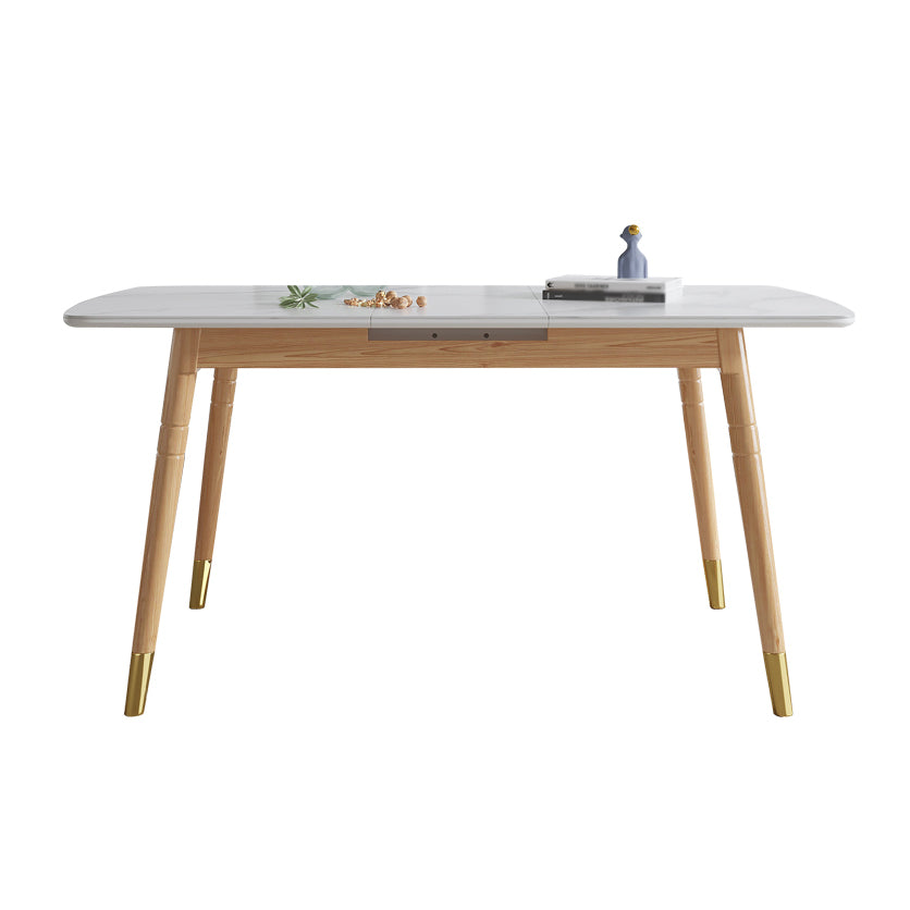 Modern Sintered Stone Top Standard Dining Set Rectangle White Dining Set for Kitchen