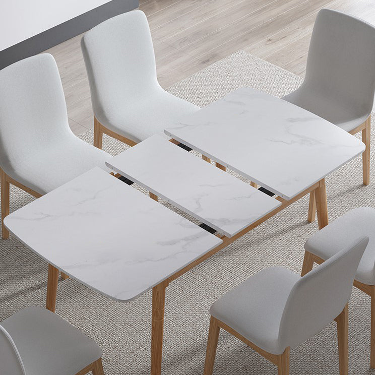 Modern Sintered Stone Top Standard Dining Set Rectangle White Dining Set for Kitchen