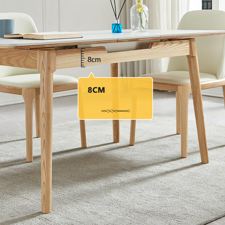 Minimalist Rectangle Shape White Dining Set Sintered Stone Standard Dining Set for Kitchen