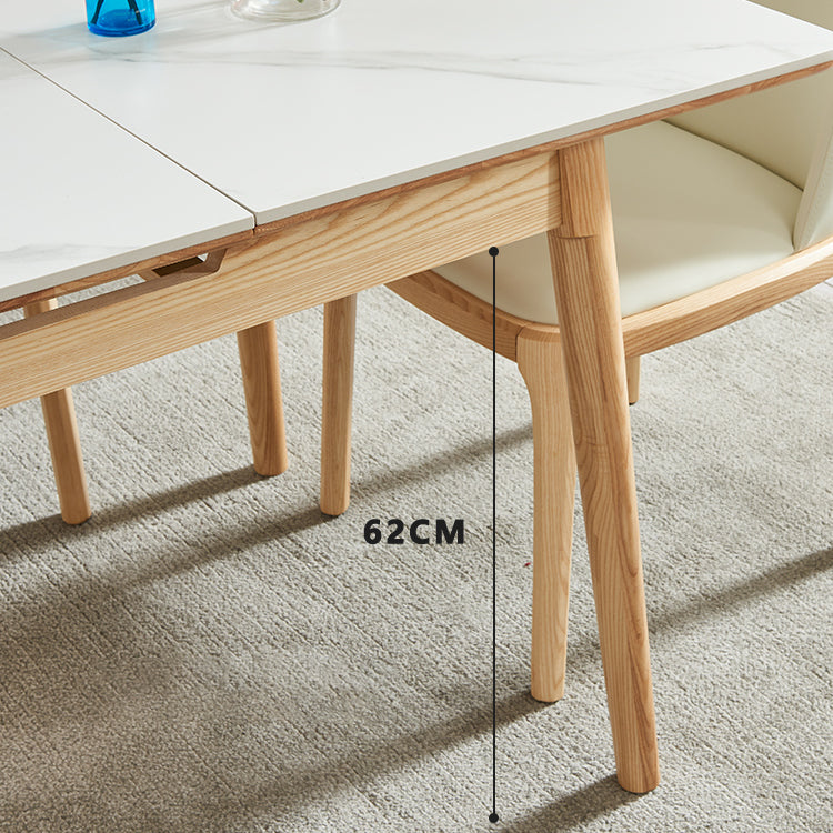 Minimalist Rectangle Shape White Dining Set Sintered Stone Standard Dining Set for Kitchen