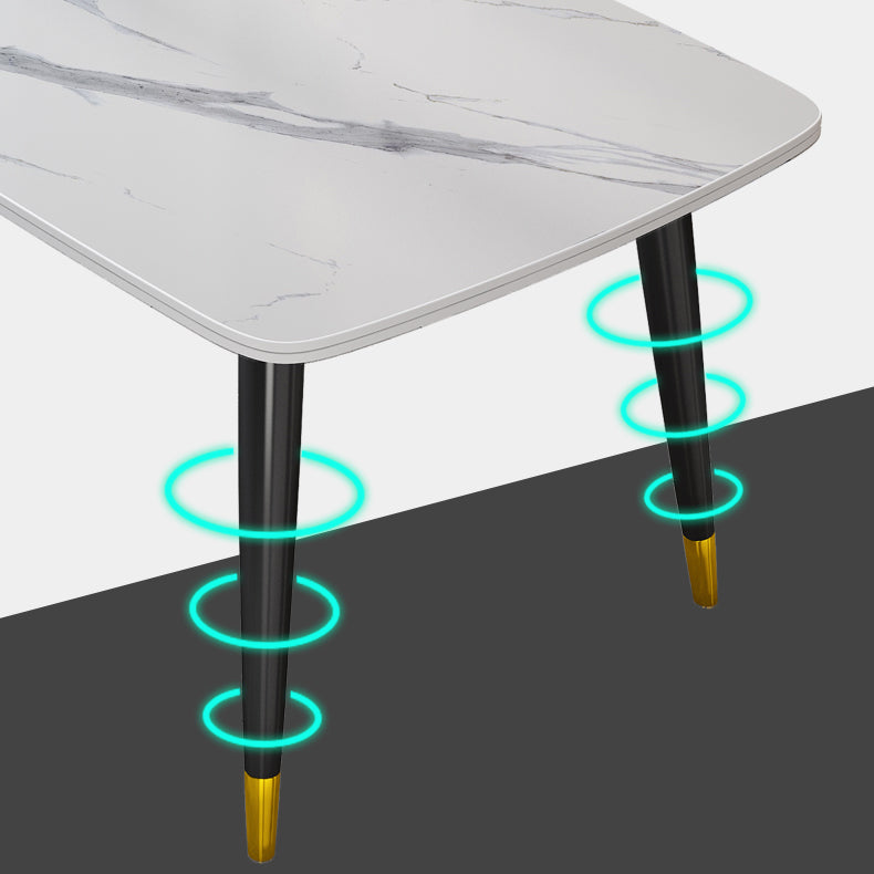 Minimalist Style Traditional Height Sintered Stone Dining Table Rectangle Dining Room Set For Home