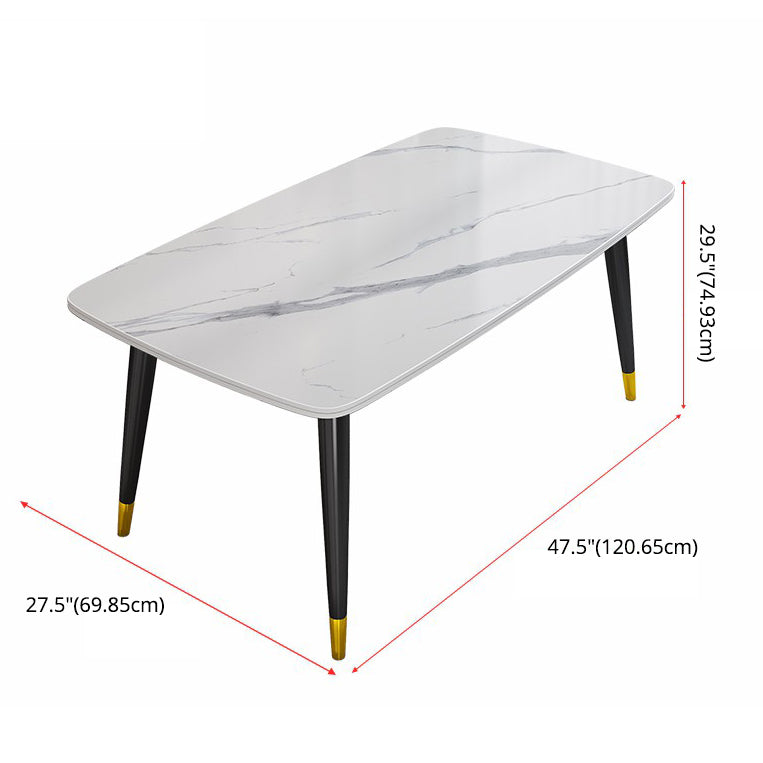 Minimalist Style Traditional Height Sintered Stone Dining Table Rectangle Dining Room Set For Home