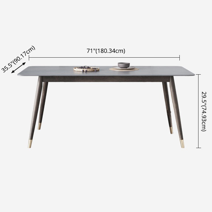 Minimalist Traditional Height Sintered Stone Dining Table Rectangle Dining Set For Home