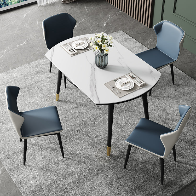 Kitchen Modern Sintered Stone Dining Table of Traditional Height with Collapsible Dining Room Sets