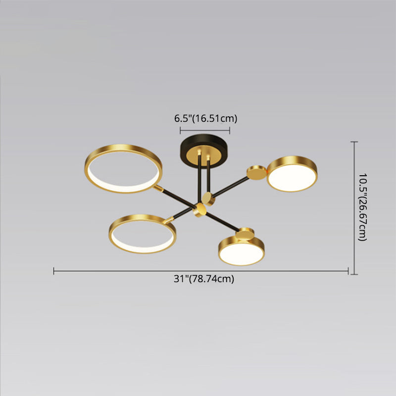 Moderne LED-inbouwlamp Metalen Starburst-plafondmontagelamp voor woonkamer