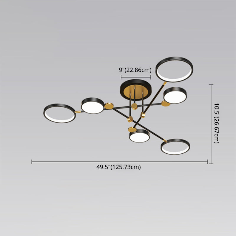 Moderne LED-inbouwlamp Metalen Starburst-plafondmontagelamp voor woonkamer