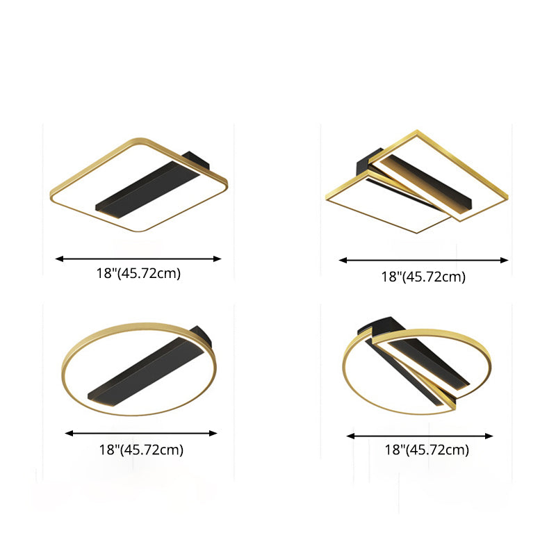 Luces de techo de montaje en superficie de metal de estilo moderno Lámpara de montaje geométrica de 1 luces de 1 luces