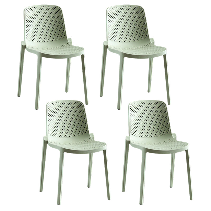 Home Contemporary Side Chair Solid Back Plastic Stackable Dining Room Chair