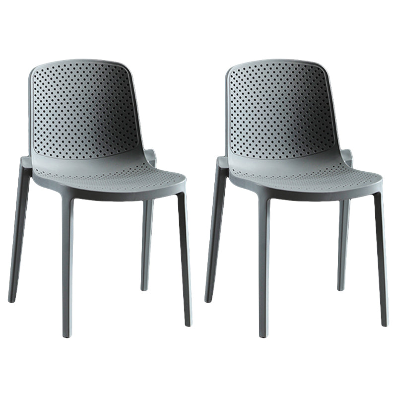 Home Contemporary Side Chair Solid Back Plastic Stackable Dining Room Chair