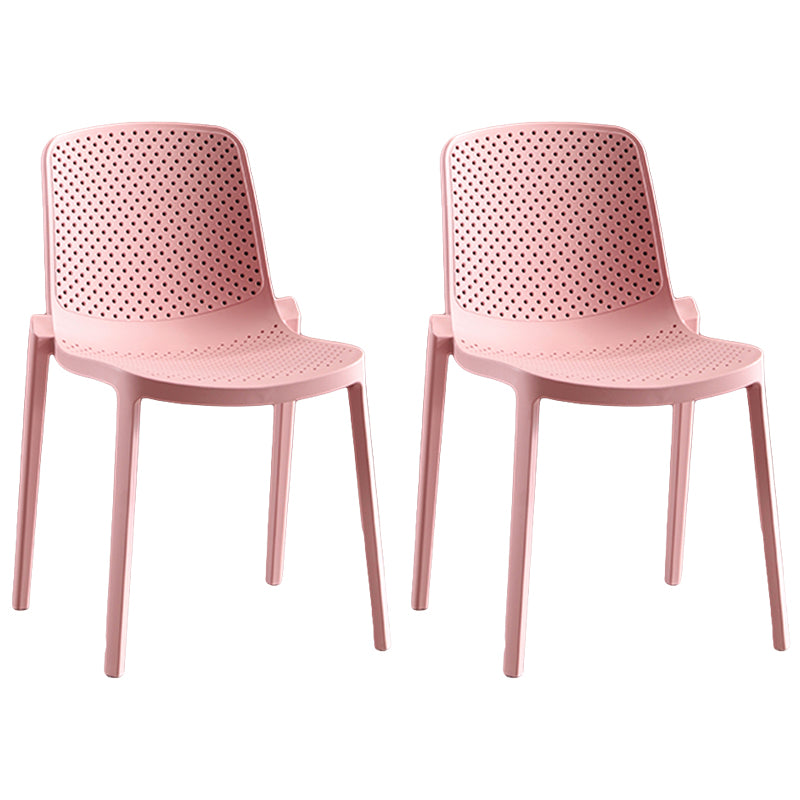 Home Contemporary Side Chair Solid Back Plastic Stackable Dining Room Chair