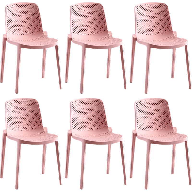 Home Contemporary Side Chair Solid Back Plastic Stackable Dining Room Chair