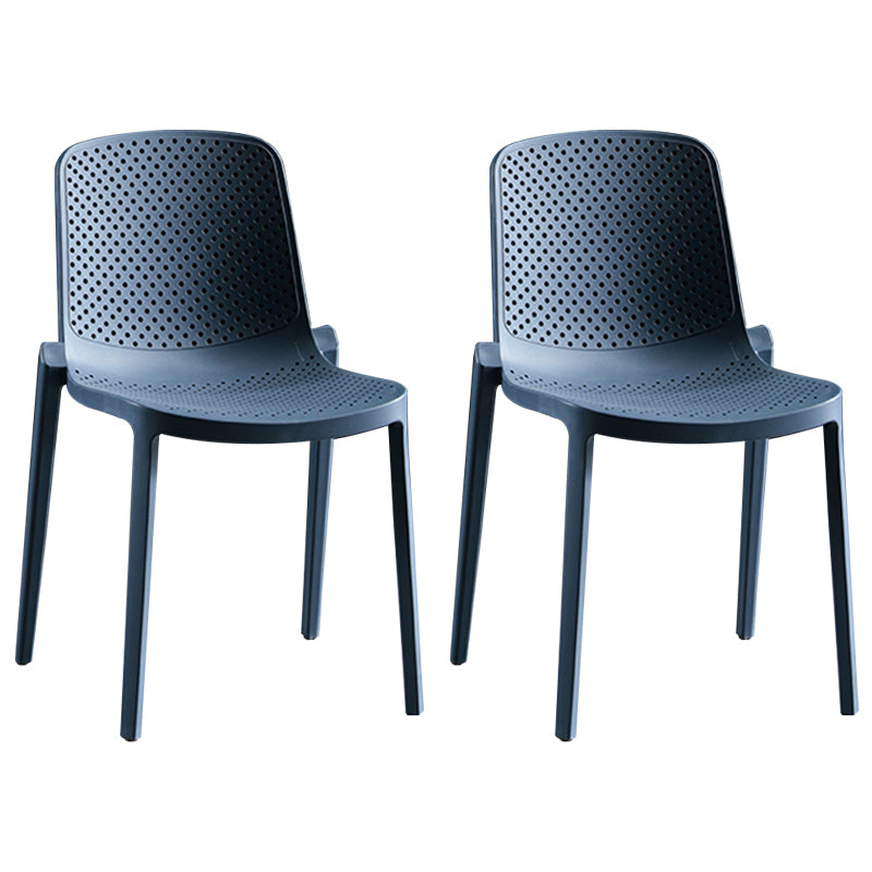 Home Contemporary Side Chair Solid Back Plastic Stackable Dining Room Chair