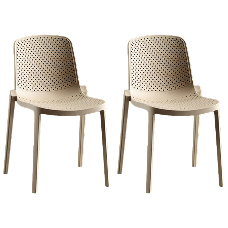 Home Contemporary Side Chair Solid Back Plastic Stackable Dining Room Chair
