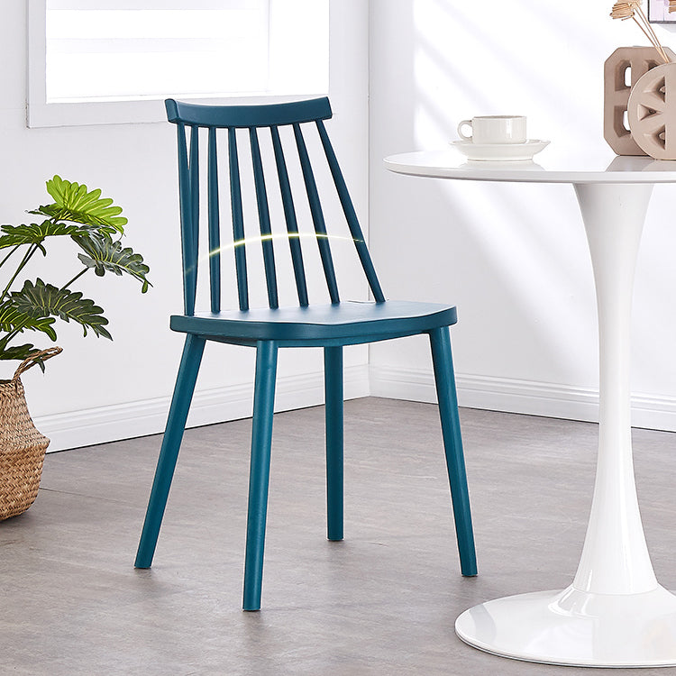 Scandinavian Plastic Chair 30"H Slat Back Side Chair Bedroom Dining Chair