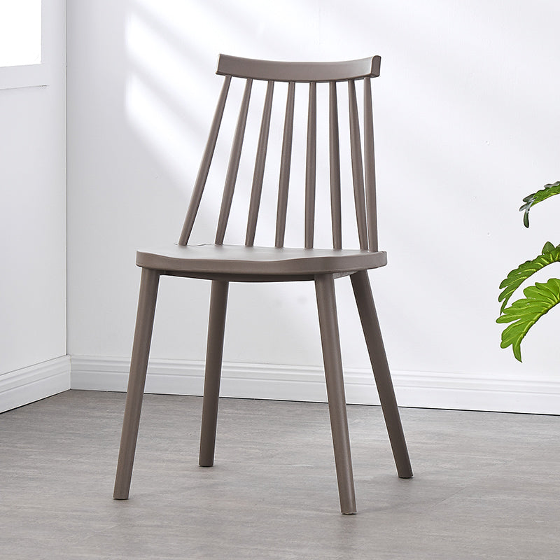 Scandinavian Plastic Chair 30"H Slat Back Side Chair Bedroom Dining Chair