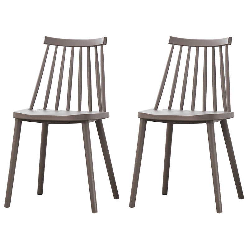 Scandinavian Plastic Chair 30"H Slat Back Side Chair Bedroom Dining Chair