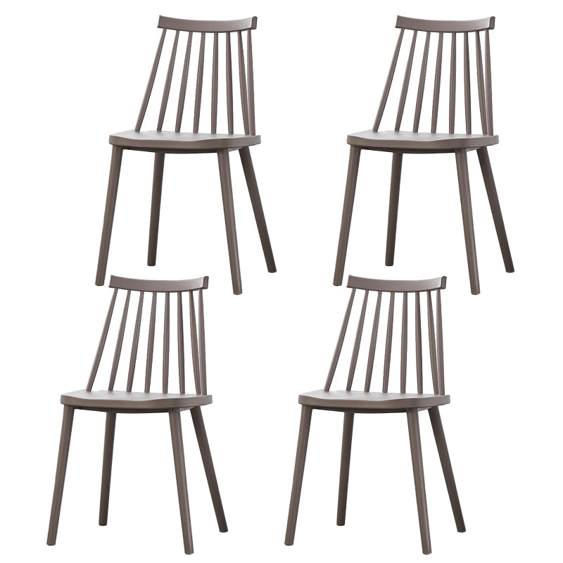 Scandinavian Plastic Chair 30"H Slat Back Side Chair Bedroom Dining Chair