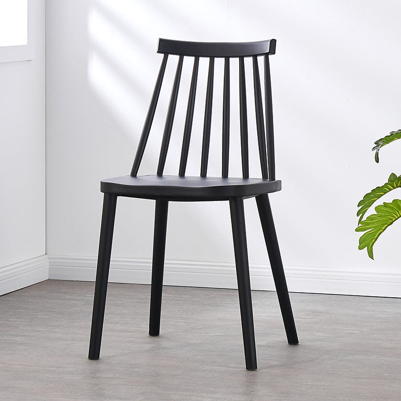 Scandinavian Plastic Chair 30"H Slat Back Side Chair Bedroom Dining Chair