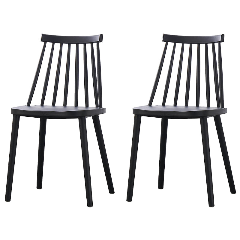 Scandinavian Plastic Chair 30"H Slat Back Side Chair Bedroom Dining Chair