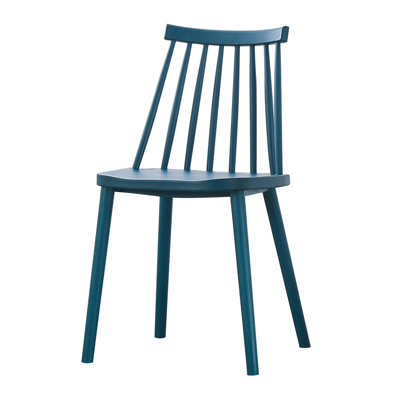 Scandinavian Plastic Chair 30"H Slat Back Side Chair Bedroom Dining Chair