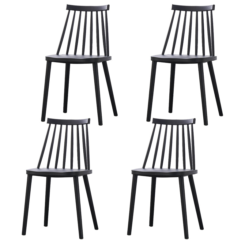Scandinavian Plastic Chair 30"H Slat Back Side Chair Bedroom Dining Chair