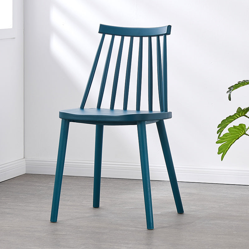 Scandinavian Plastic Chair 30"H Slat Back Side Chair Bedroom Dining Chair