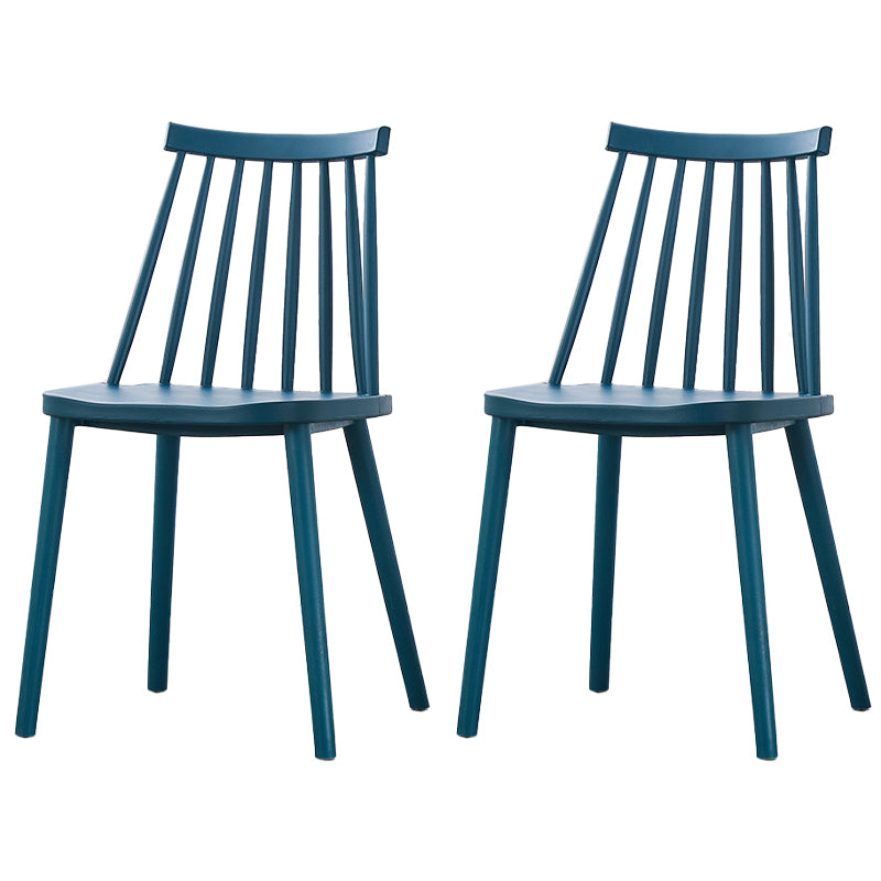 Scandinavian Plastic Chair 30"H Slat Back Side Chair Bedroom Dining Chair