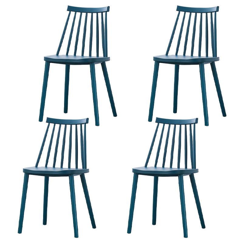 Scandinavian Plastic Chair 30"H Slat Back Side Chair Bedroom Dining Chair