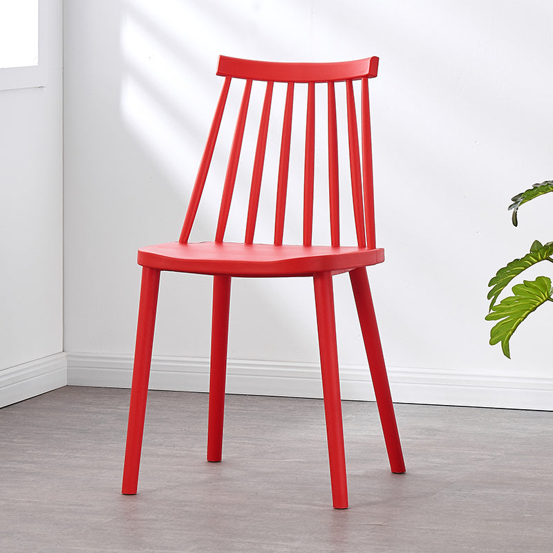 Scandinavian Plastic Chair 30"H Slat Back Side Chair Bedroom Dining Chair