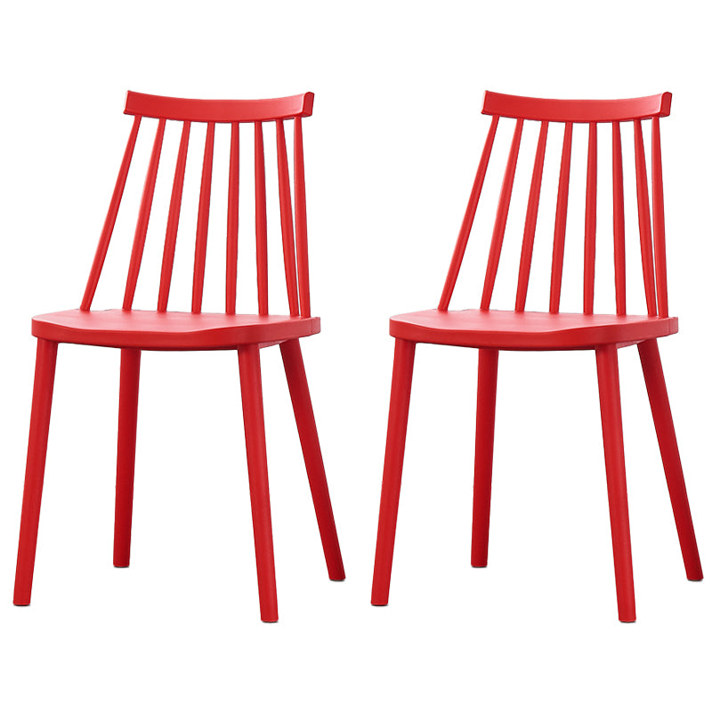 Scandinavian Plastic Chair 30"H Slat Back Side Chair Bedroom Dining Chair