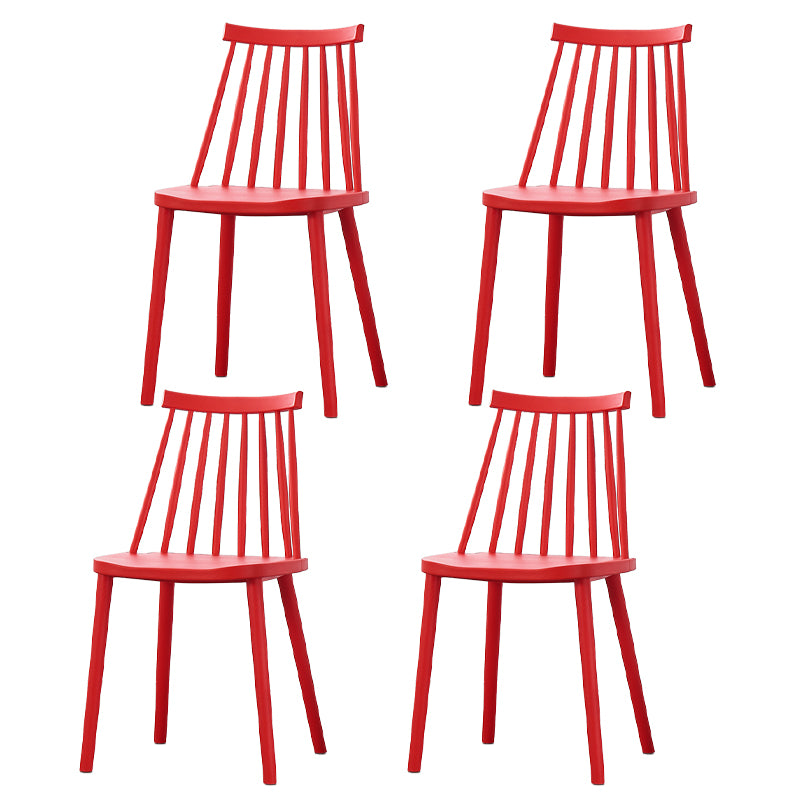 Scandinavian Plastic Chair 30"H Slat Back Side Chair Bedroom Dining Chair