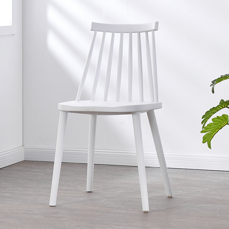 Scandinavian Plastic Chair 30"H Slat Back Side Chair Bedroom Dining Chair