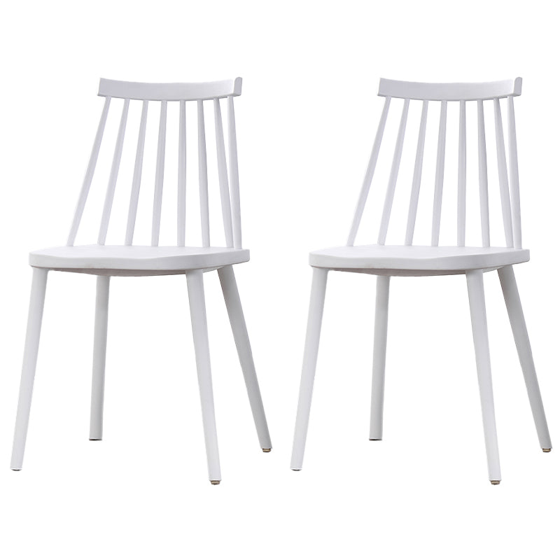 Scandinavian Plastic Chair 30"H Slat Back Side Chair Bedroom Dining Chair