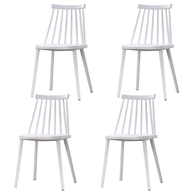 Scandinavian Plastic Chair 30"H Slat Back Side Chair Bedroom Dining Chair