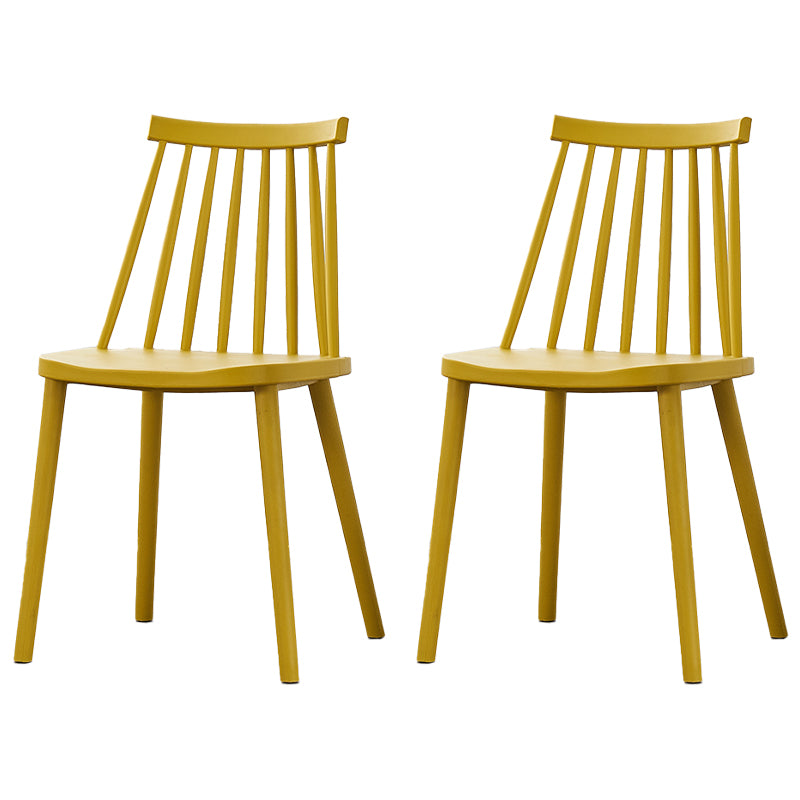 Scandinavian Plastic Chair 30"H Slat Back Side Chair Bedroom Dining Chair