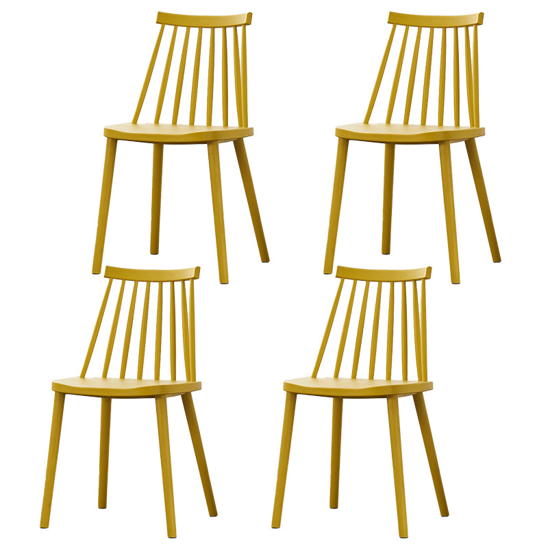 Scandinavian Plastic Chair 30"H Slat Back Side Chair Bedroom Dining Chair