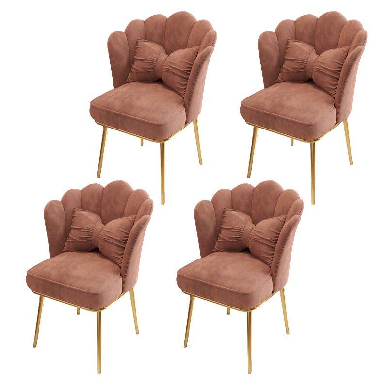 Chaise de salle à manger Glam, chaise à dossier solide de 21 po de large avec 4 pieds en métal pour la maison
