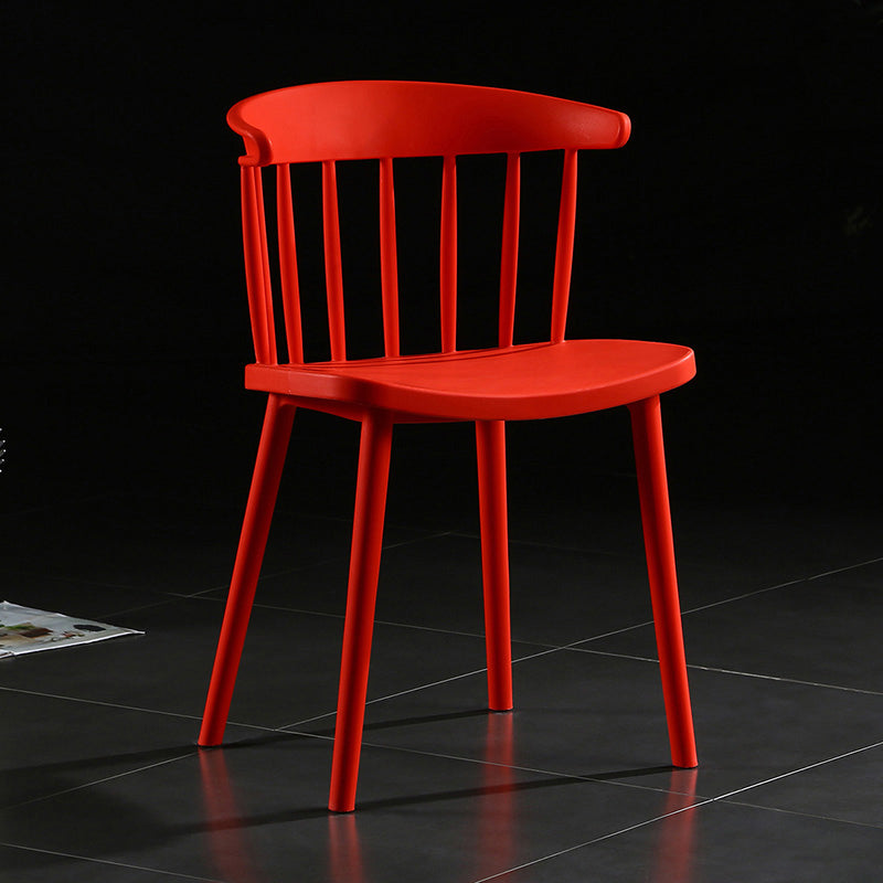 Contemporary Style Windsor Back Side Chair Plastic Dining Chair for Home