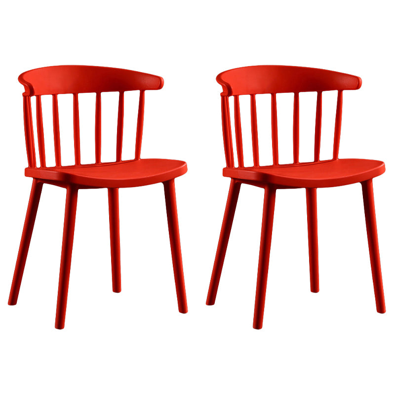 Contemporary Style Windsor Back Side Chair Plastic Dining Chair for Home