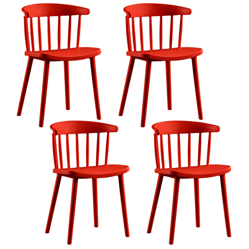 Contemporary Style Windsor Back Side Chair Plastic Dining Chair for Home
