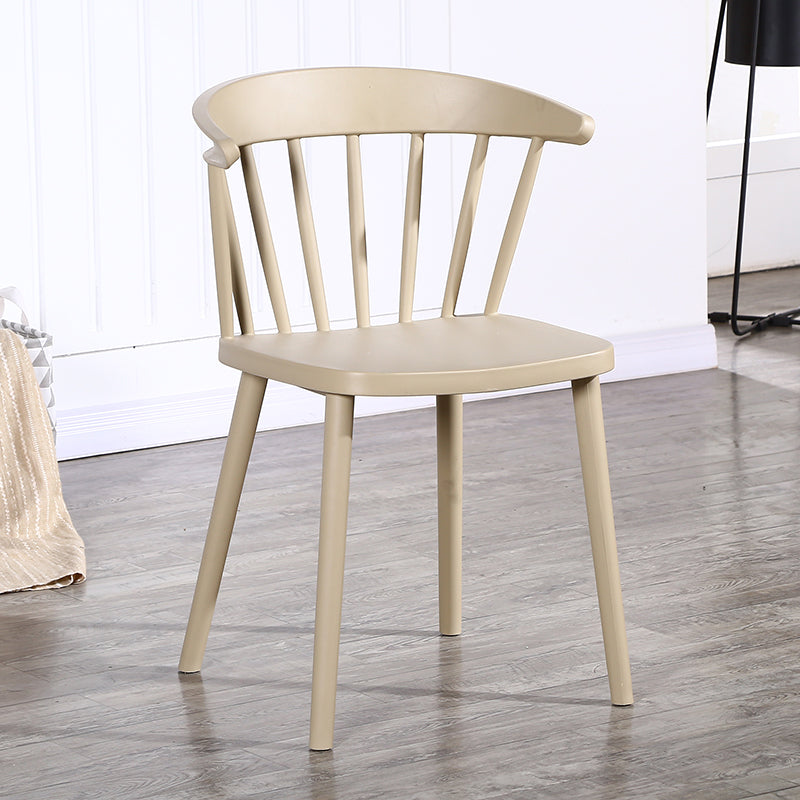 Contemporary Style Windsor Back Side Chair Plastic Dining Chair for Home