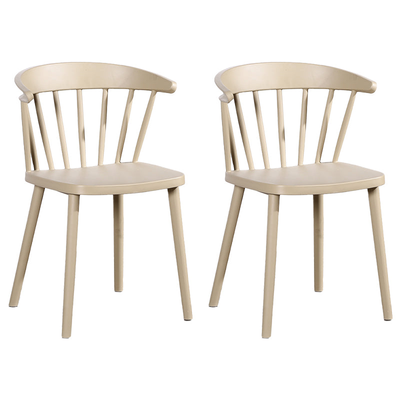 Contemporary Style Windsor Back Side Chair Plastic Dining Chair for Home