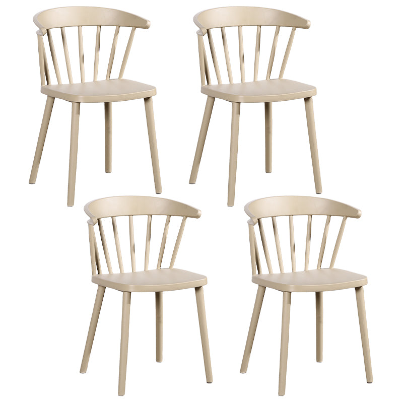 Contemporary Style Windsor Back Side Chair Plastic Dining Chair for Home