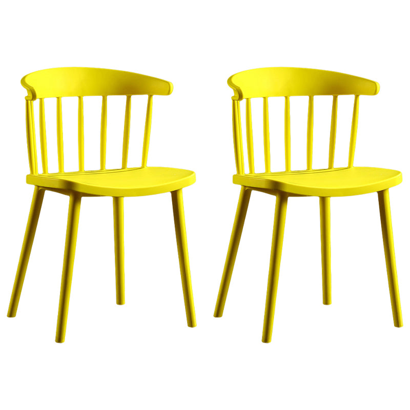 Contemporary Style Windsor Back Side Chair Plastic Dining Chair for Home