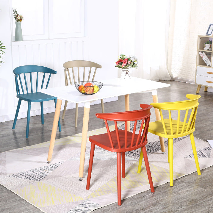 Contemporary Style Windsor Back Side Chair Plastic Dining Chair for Home