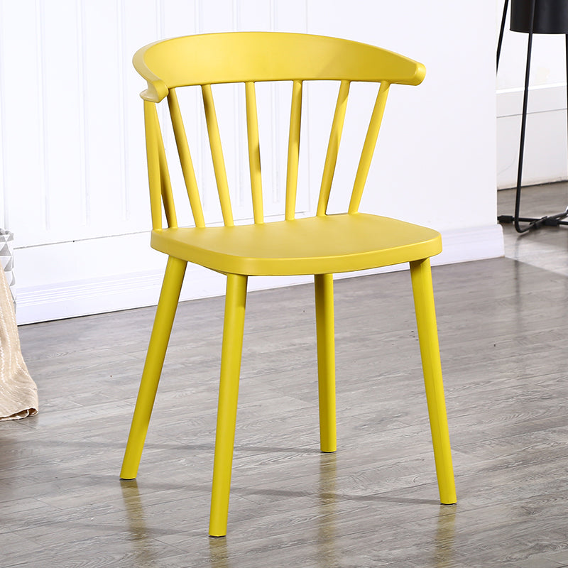 Contemporary Style Windsor Back Side Chair Plastic Dining Chair for Home