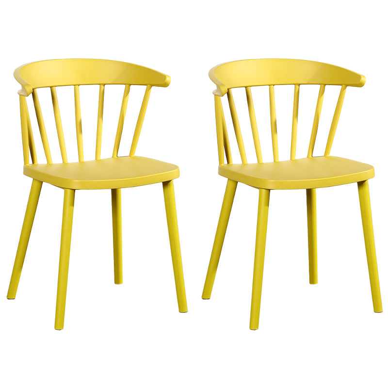 Contemporary Style Windsor Back Side Chair Plastic Dining Chair for Home