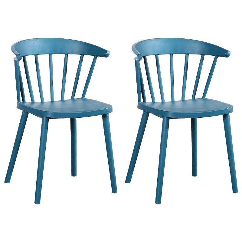 Contemporary Style Windsor Back Side Chair Plastic Dining Chair for Home