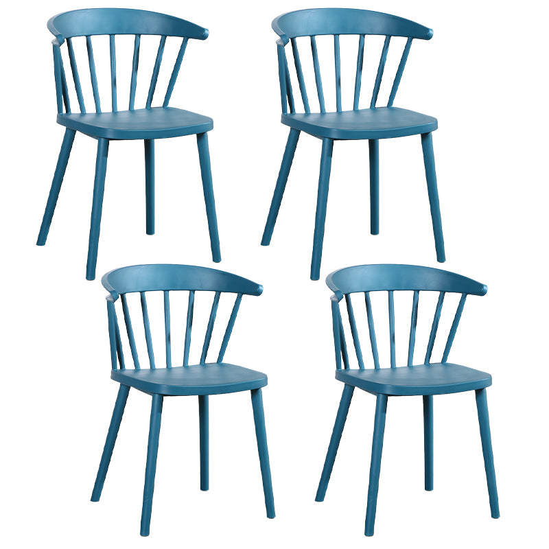 Contemporary Style Windsor Back Side Chair Plastic Dining Chair for Home